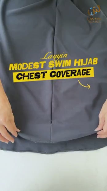 Close up product details of Layyin modest swim hijab